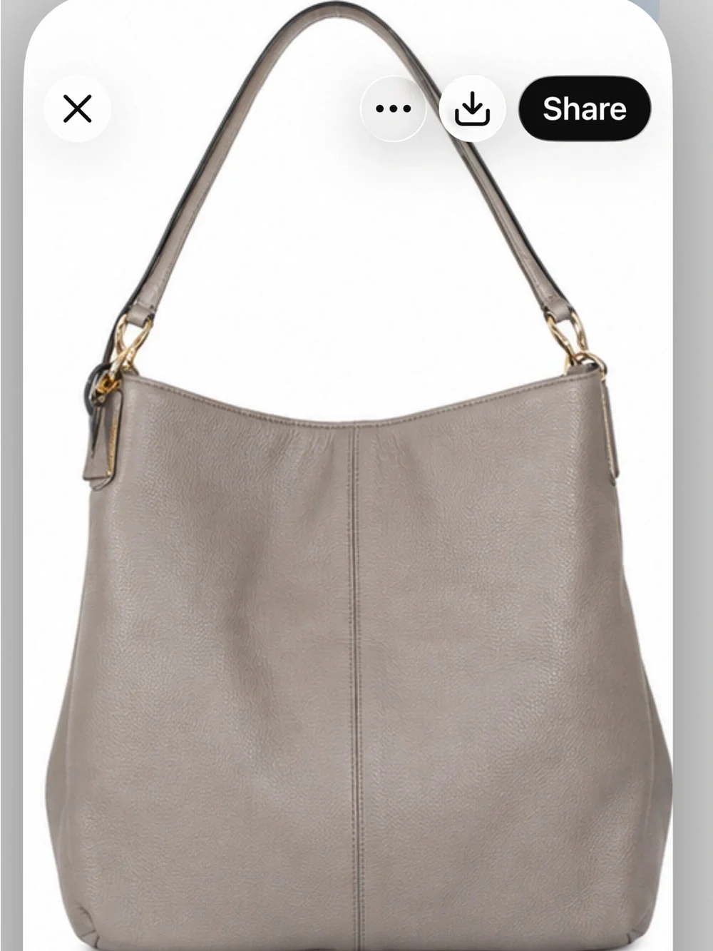 Coach (2013-14) Madison Phoebe  Pebbled Leather Shoulder Bag in Dove Gray